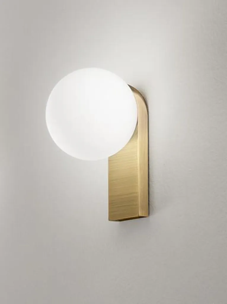 Applique LED 8W en Laiton Bruni et Verre, Éclairage 3000K Haute Qualité