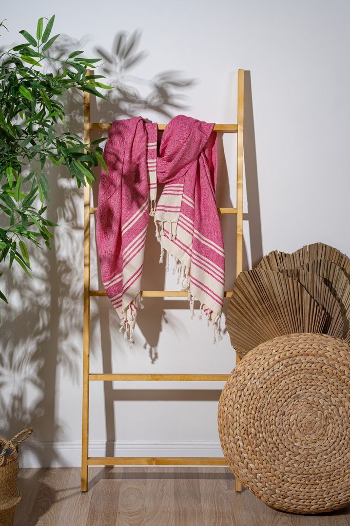 Mijolnir, New Diamond - Fuchsia, Fuchsie, Fouta (Strandtuch), 60 % BAUMWOLLE, 40 % POLYESTER, 90 x 170 cm