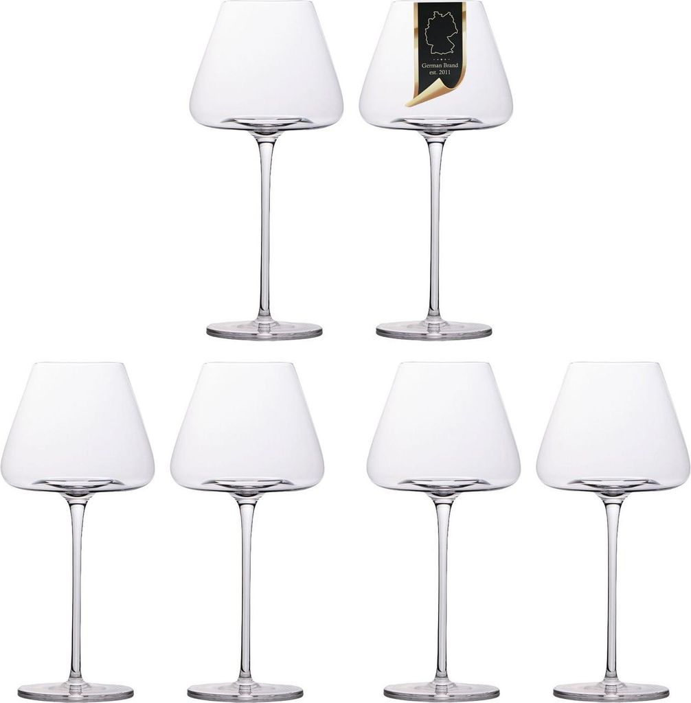 Intirilife 6x calice da vino dal design moderno - capacità Immagine del prodotto 