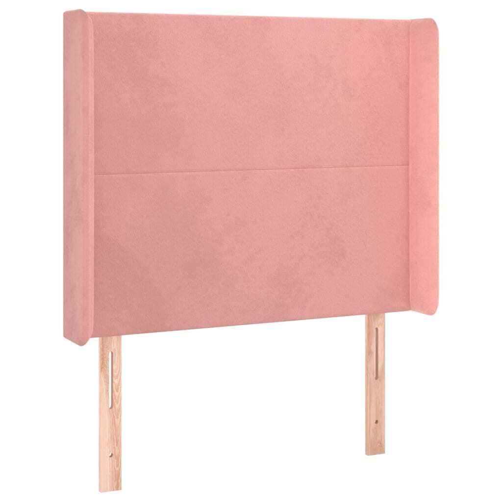 vidaXL Kopfteil mit Ohren Rosa 93x16x118/128 cm Samt