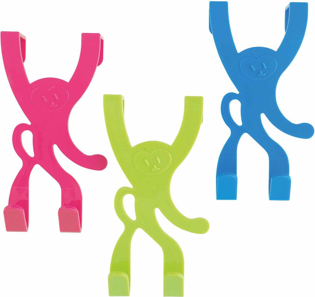 Türhaken mit Affenmotiv, 2 Haken