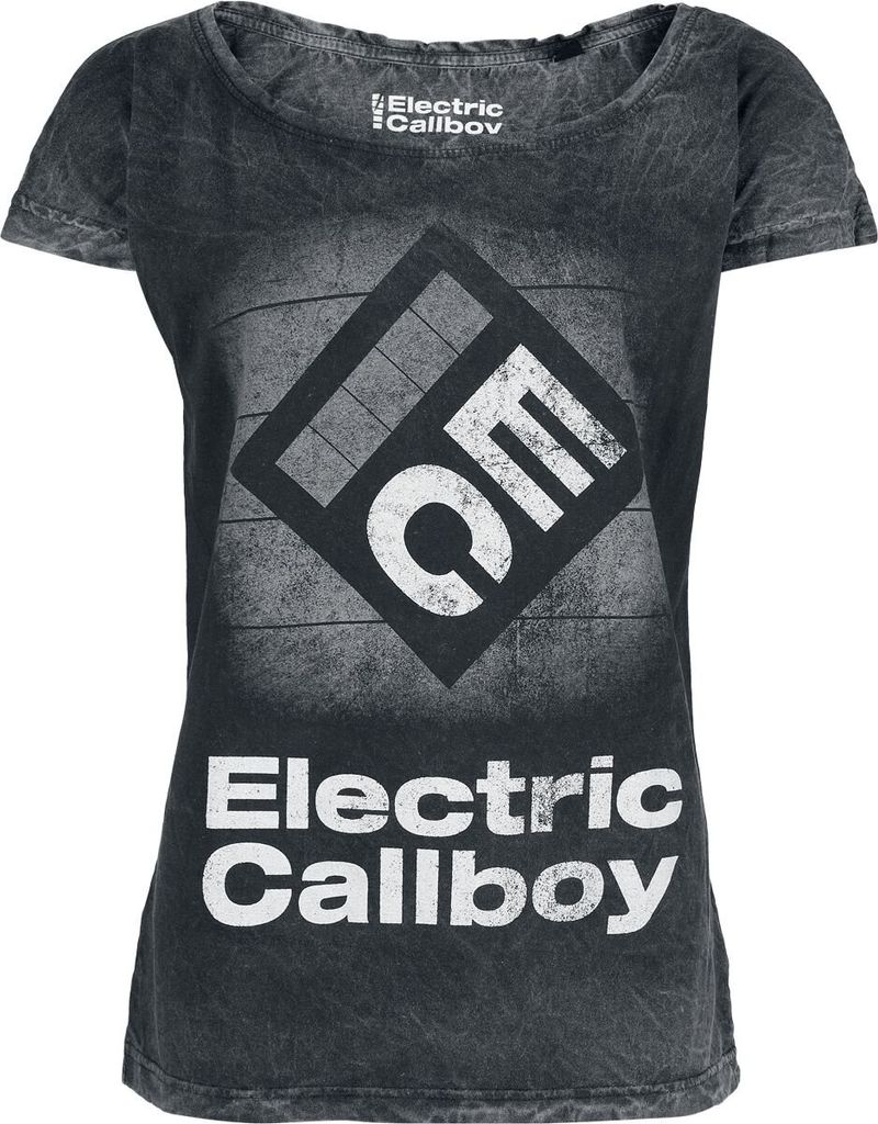 Electric Callboy T-Shirt Damen Square Logo grau 4XL