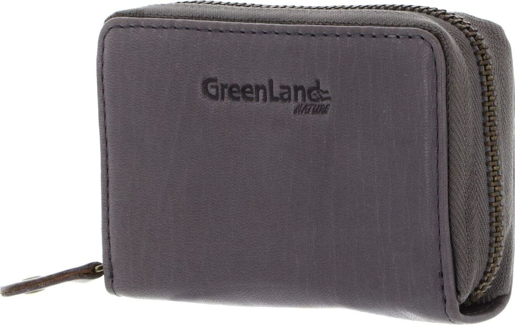 GreenLand Nature Leder Kartenetui Card Case Granite grau