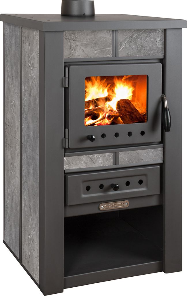 ProTermo Kaminofen Alpina Ceramic Anthrazit 8 kw, 50x48x82 cm Holzofen