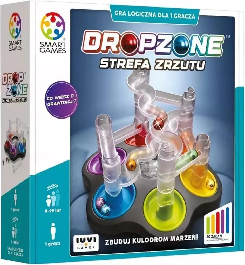 Smart Games Dropzone IUVI avec Défis Évolutifs - Jeu de Voyage Compact Pro