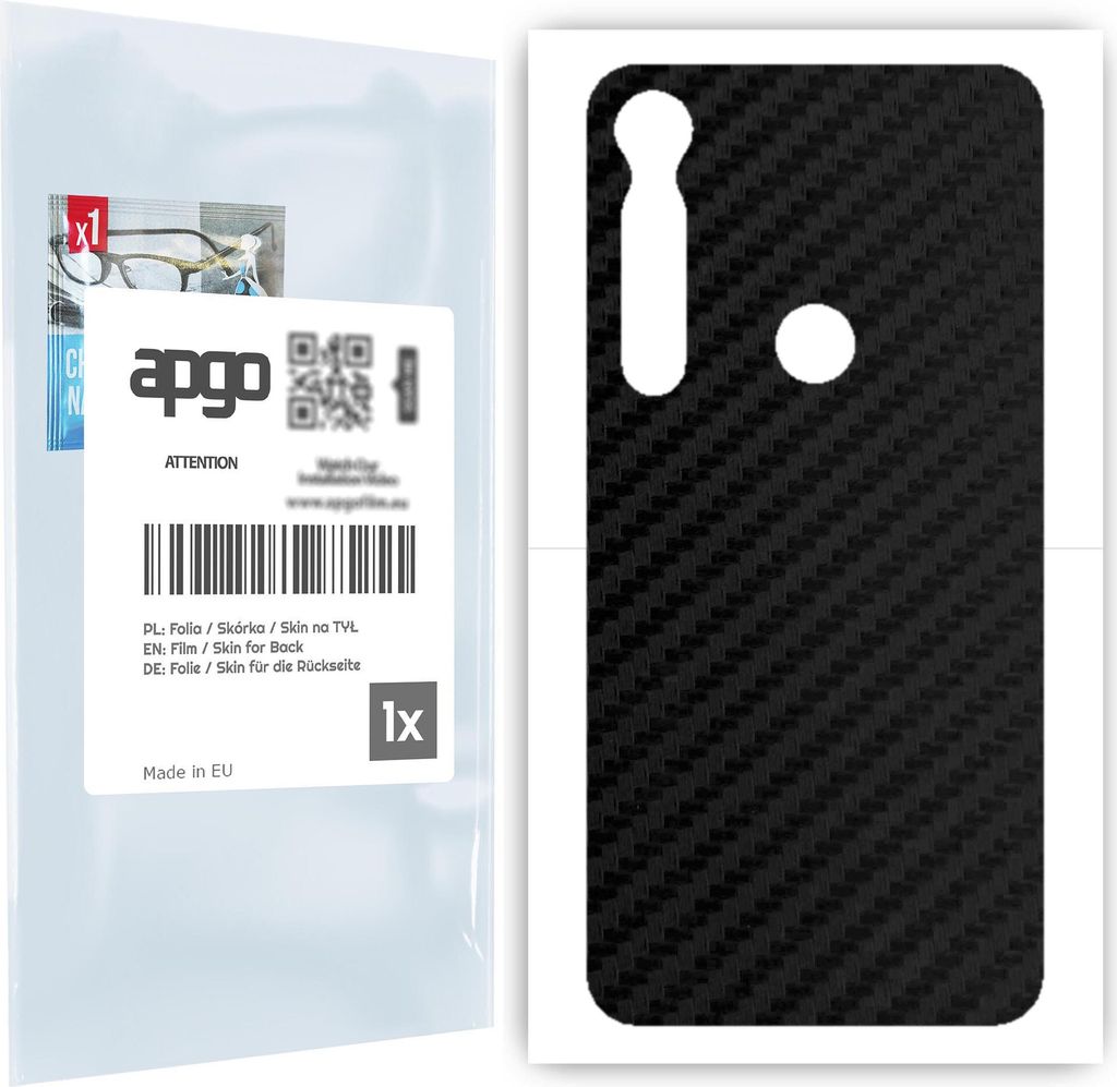 apgo Rückseite Schutzfolie für Motorola Moto G8 Plus - Hinten Schutzfolie Carbon, Rückseite Folie schützt vor Kratzern und Fingerabdrücken