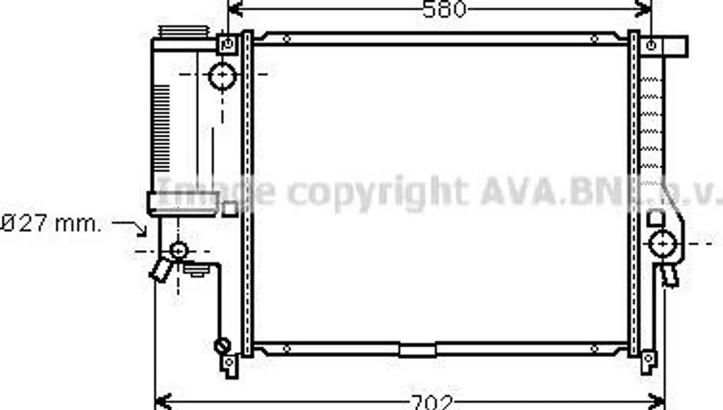 Remplacement Radiateur BMW E34 - Modèle AVA BW2140 compatible 1728769