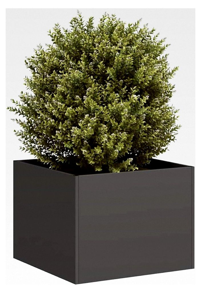 Pflanzkübel Schwarz 40x40x30 cm Stahl, Blumentopf für Garten, Balkon und Terrasse
