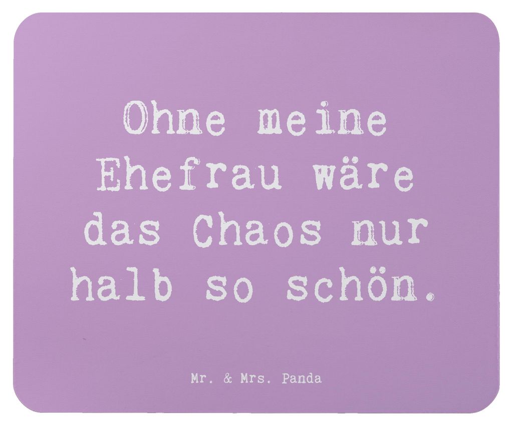 Mr. & Mrs. Panda Mousepad Spruch Ehefrau Chaos - Lavendeltraum - Geschenk, Humor, Mauspad, Geschenke, computermatte, laptop, Liebe, Zusammenleben, ...