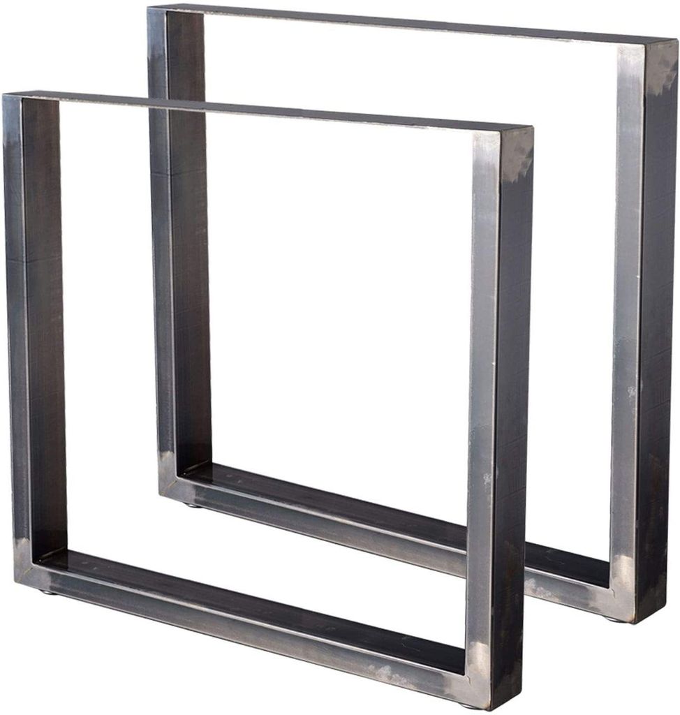 Bc-elec - HM8072-S 2 Tischbeine aus lackiertem Stahl rechteckig 80x72cm, Möbelbeine, Tischbeine aus Metall