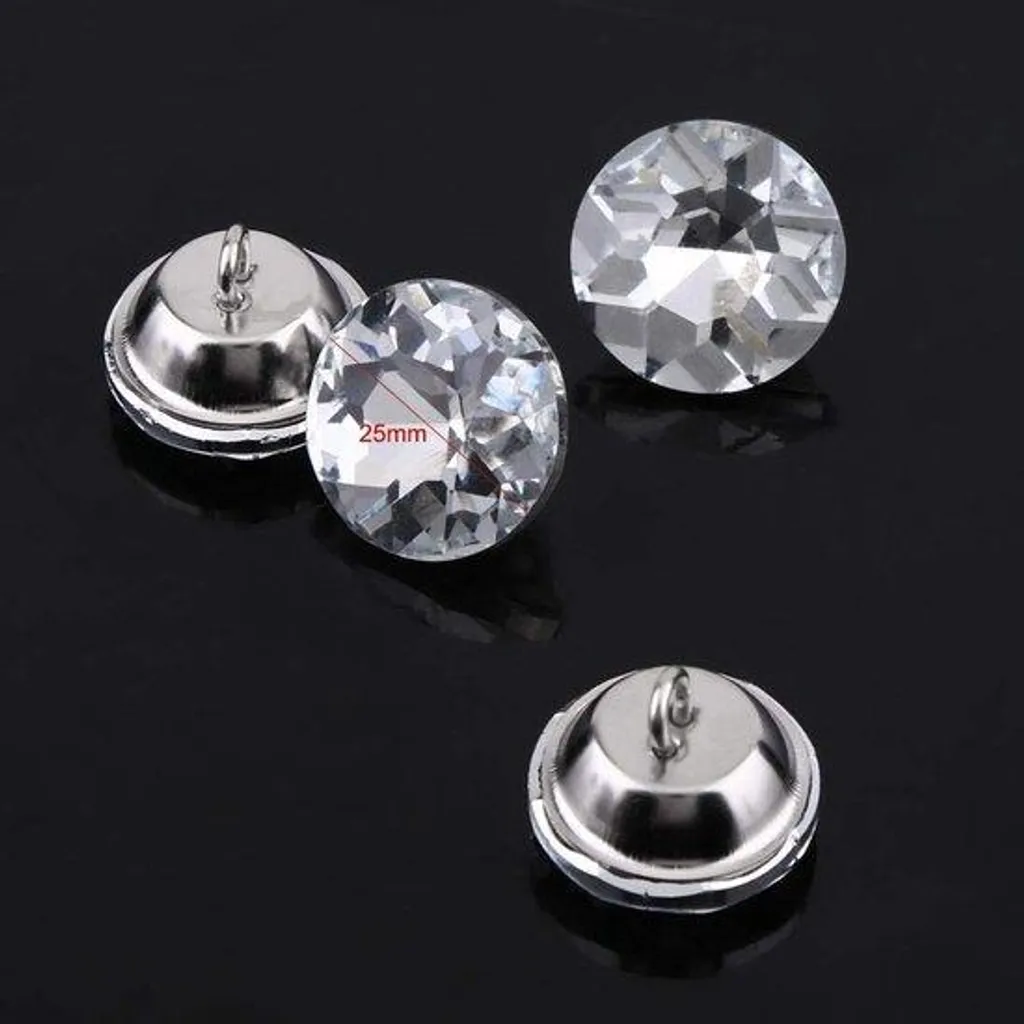 50 Boutons ronds en acrylique 25 mm avec œillet métallique pour couture
