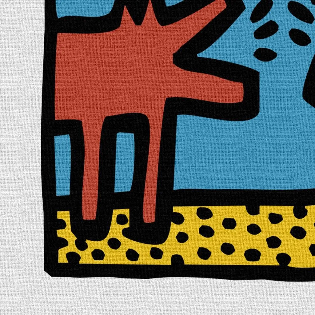 Décorer un Salon avec le Kit 4 Toiles Keith Haring 40x40 cm sur Bois