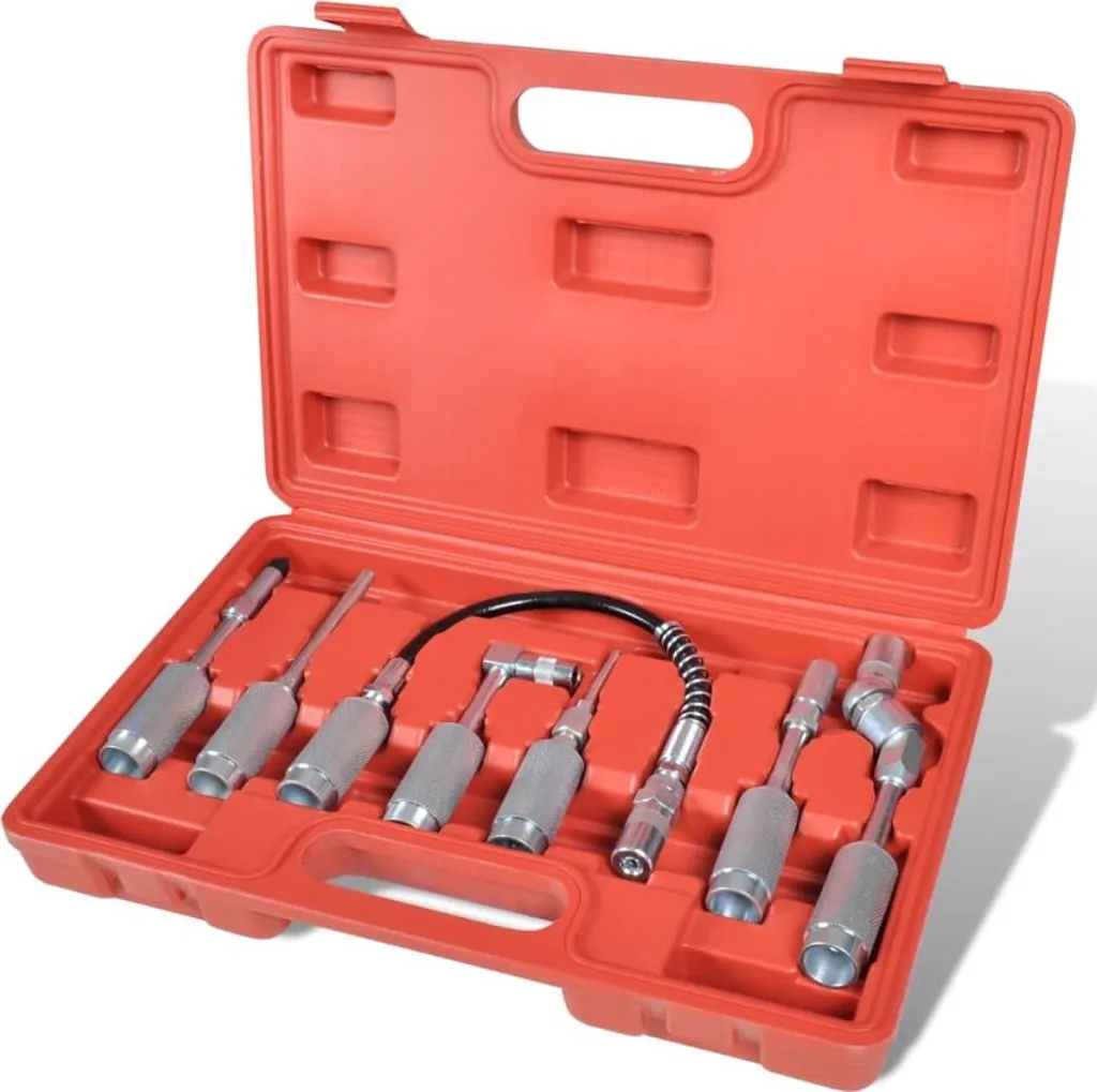 Adaptateur pompe à graisse kit 7 pièces avec tuyau blindé renforcé