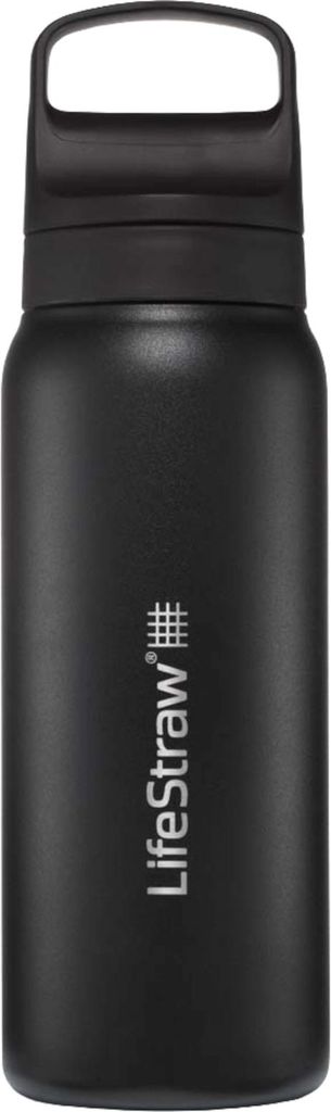 LifeStraw GO 2.0 Stainless Steel, Isolierte Trinkflasche mit Filter, Nordic Noir, 710ml
