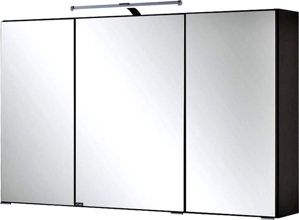 Bologna 3D-Spiegelschrank, graphitgrau, LED-Aufbauleuchte Produktbild 