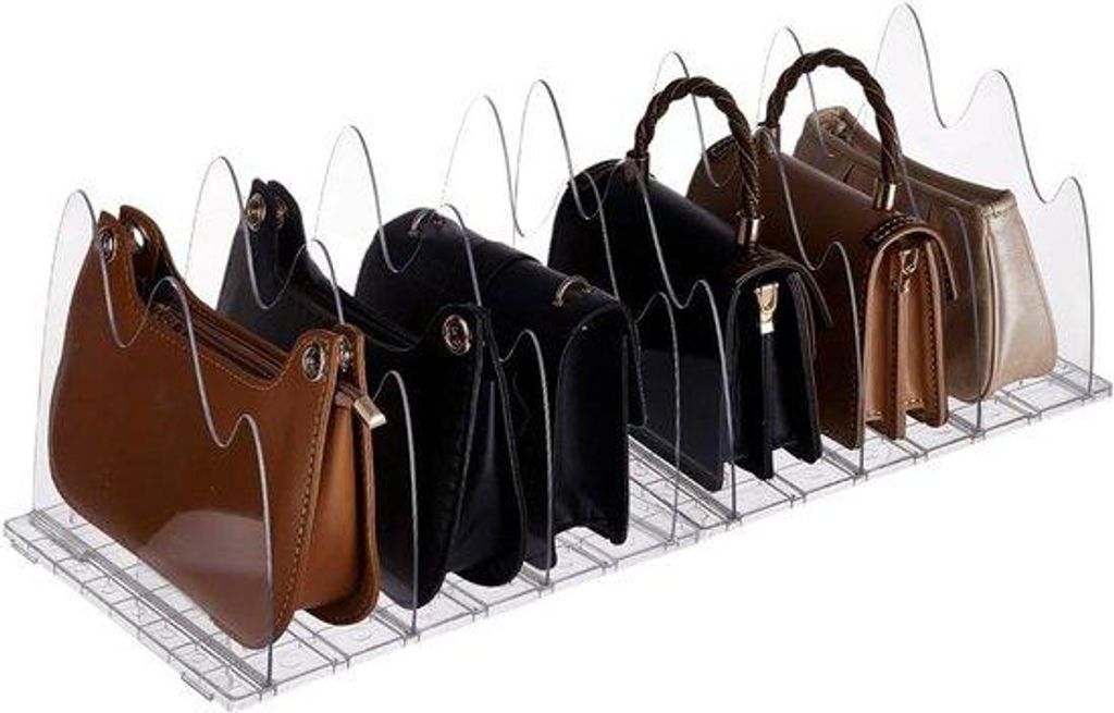Organizer für Handtaschen - Transparenz - Oplossung für Handtaschen - Verstellbare Fachteiler - Schlafzimmer und Schrankaufbewahrung - Luxus-Sche...