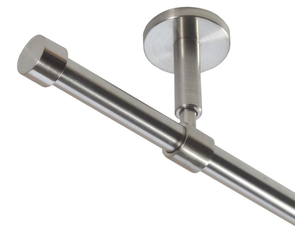 Gardinenstange Set Edelstahl Look Metall Ø 16mm zur Produktbild 