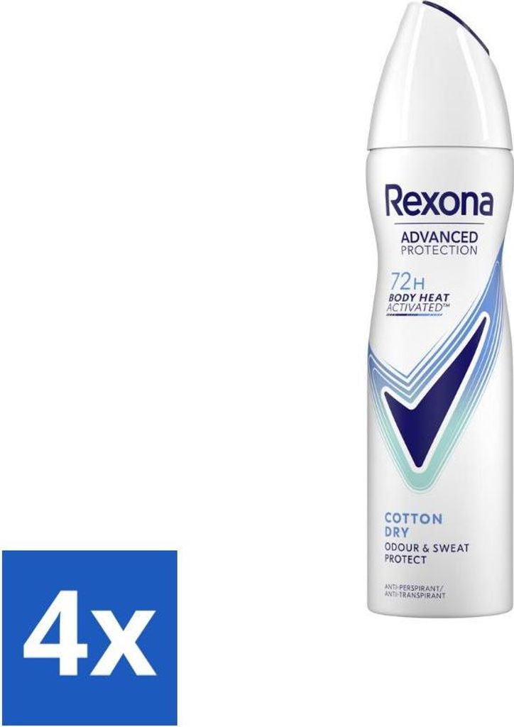 Rexona Women - Deodorant Spray - Baumwolle Dry - Sanfte Frische - 150 ml - Vorteilspack - 4 Stücke