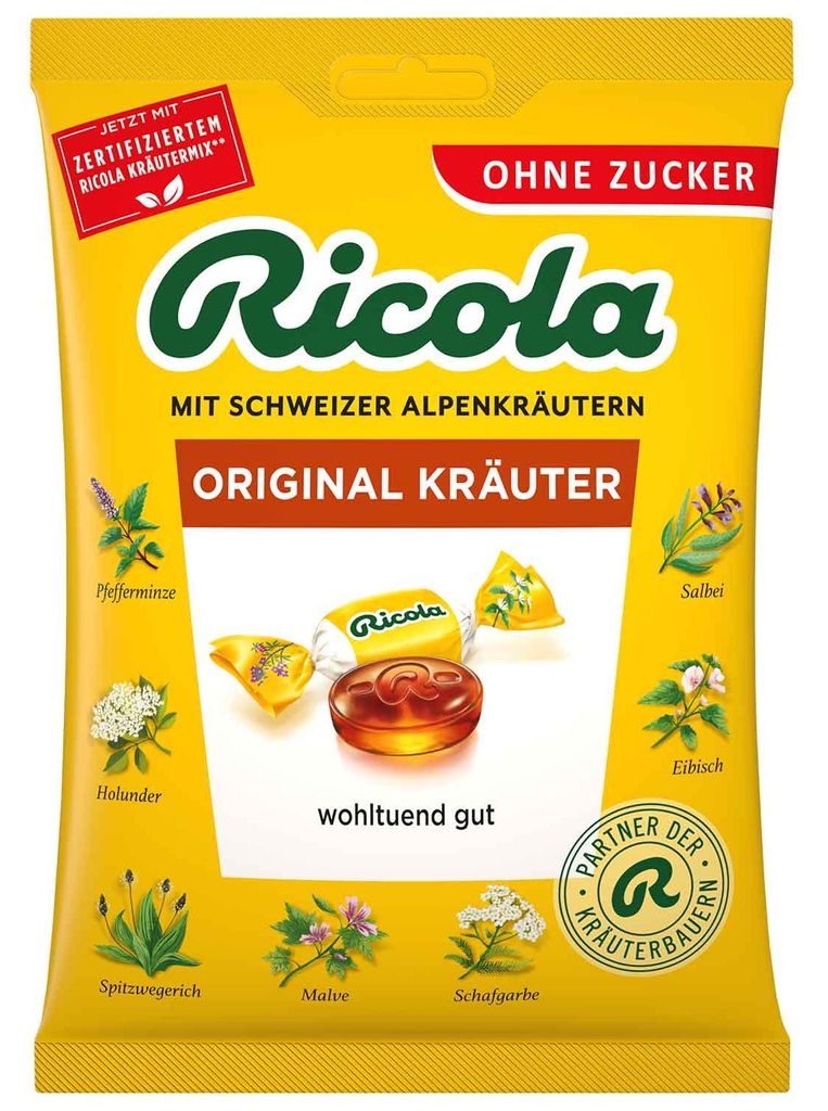 Ricola, caramelos suizos originales a base de hierbas, sin Imagen del producto 