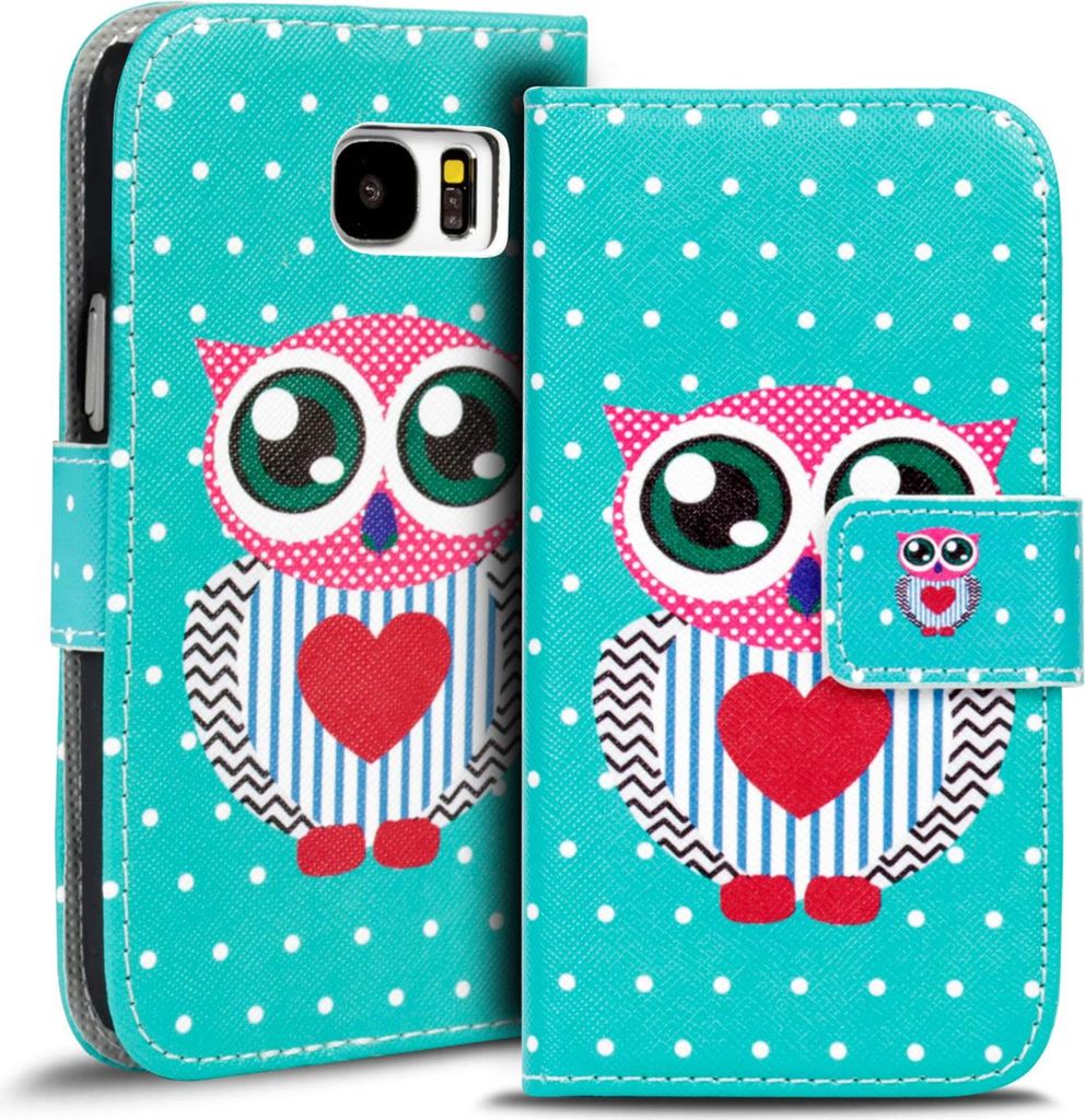Handy Tasche für Samsung Galaxy S8 Plus Hülle Kunstleder Motiv Schutzhülle Case
