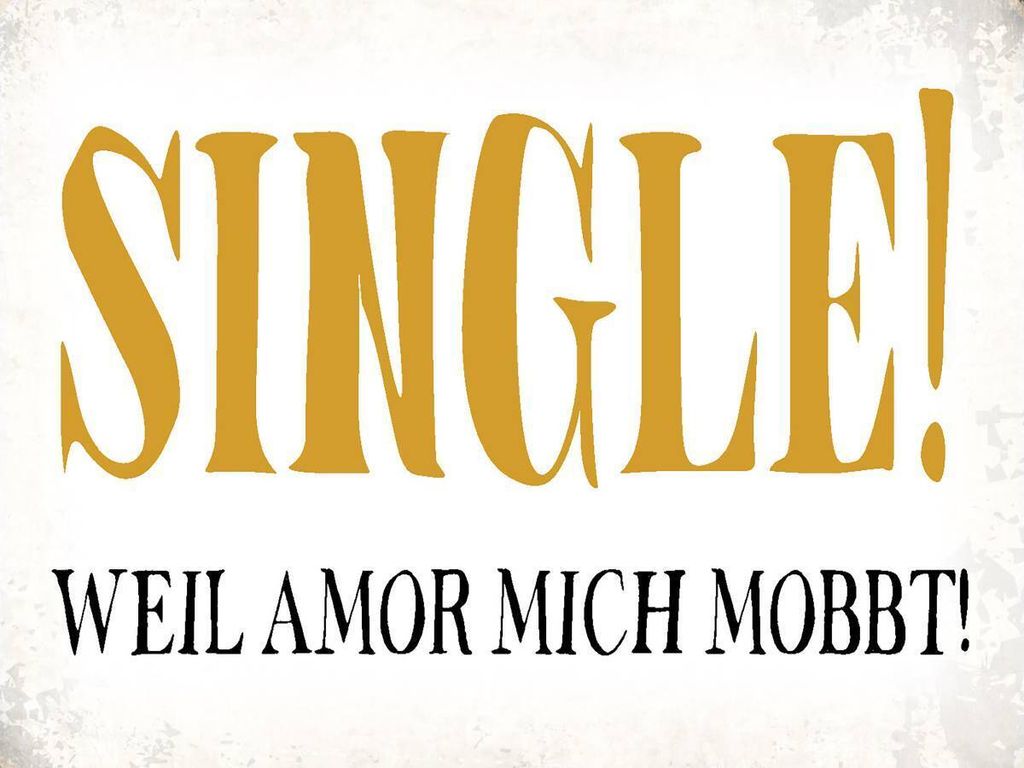 vianmo Holzschild 30x40 cm Single weil amor mich mobbt