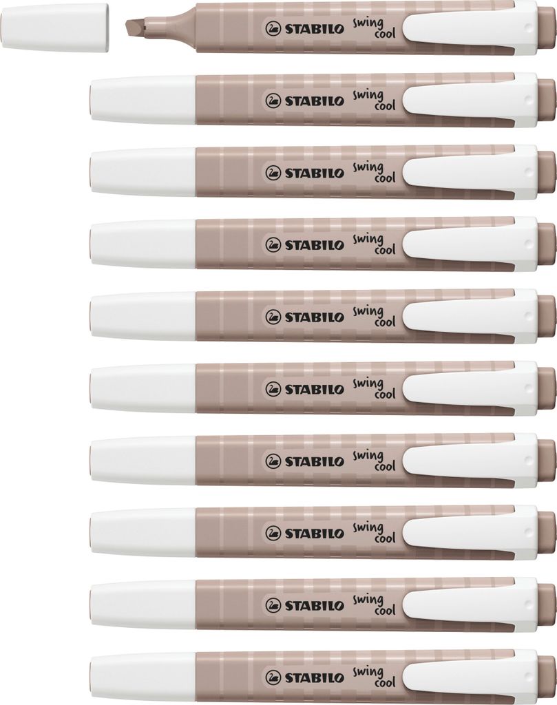 STABILO Textmarker - swing cool NatureCOLORS - 10er Pack - warmgrau