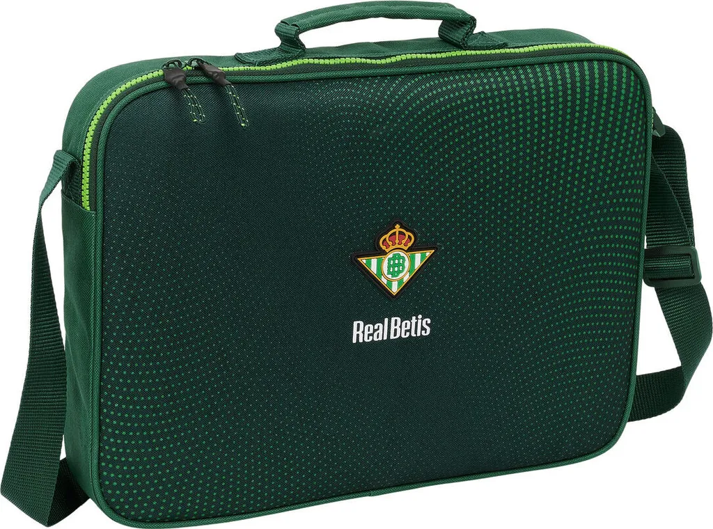 Sac d'école Betis Balompié résistant, format compact vert 38x28x6 cm