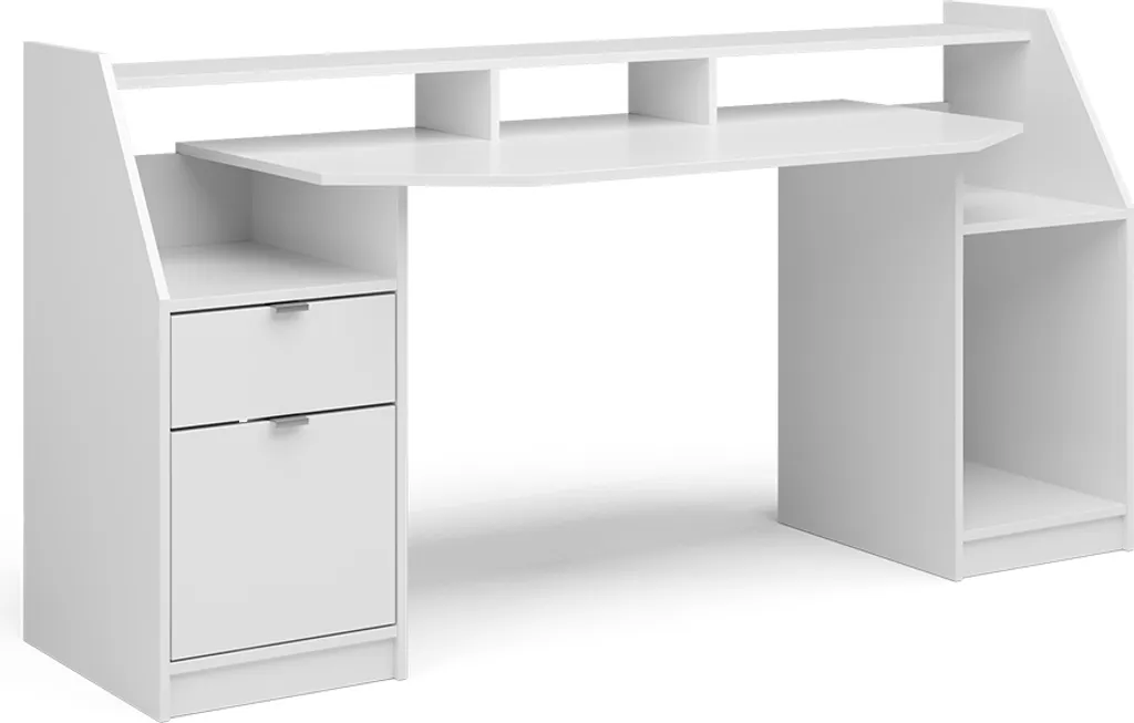 Bureau Blanc Vicco Joel 179.8cm - Surface Anti-Rayures et Pieds Robustes