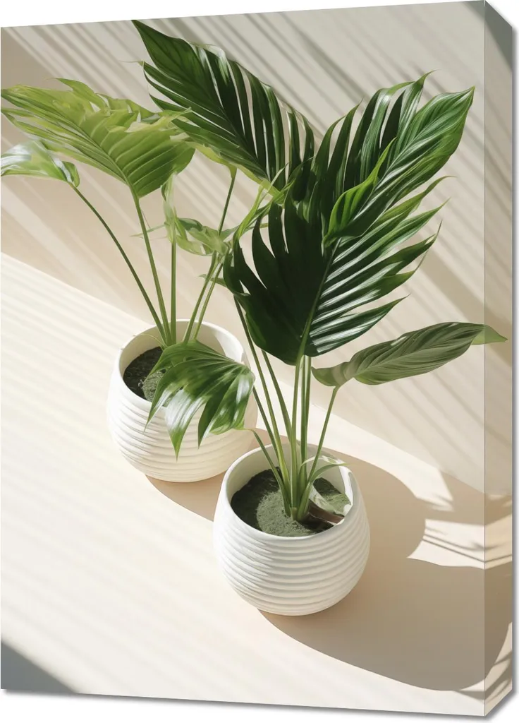 Tableau 50 x 70 cm Contours en Pot - Décoration Murale Nature Moderne