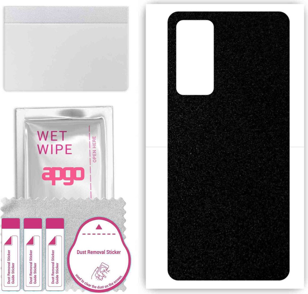 apgo Rückseite Schutzfolie, Skin, kompatibel mit Honor Play4, Hinten Displayschutzfolie aus Vinylfolie, kratzfest, einfache Montage - Mattschwarz