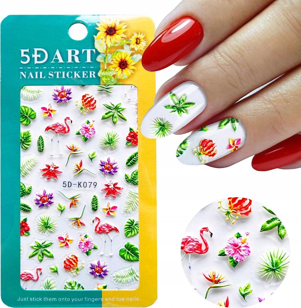 5D Nail Art Sticker FLAMINGO Designs