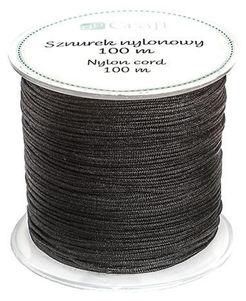 Dekorative Nylonschnur Schwarz Scrapbooking DIY 0,8mm 100m Produktbild 
