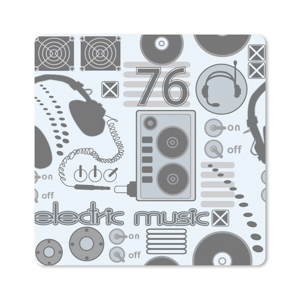 MuchoWow Mauspad Mousepad DJ - Kopfhörer - Vintage - Design 30x30 cm - Mousepads - Maus Mat - Pad - Mausunterlage - Gaming
