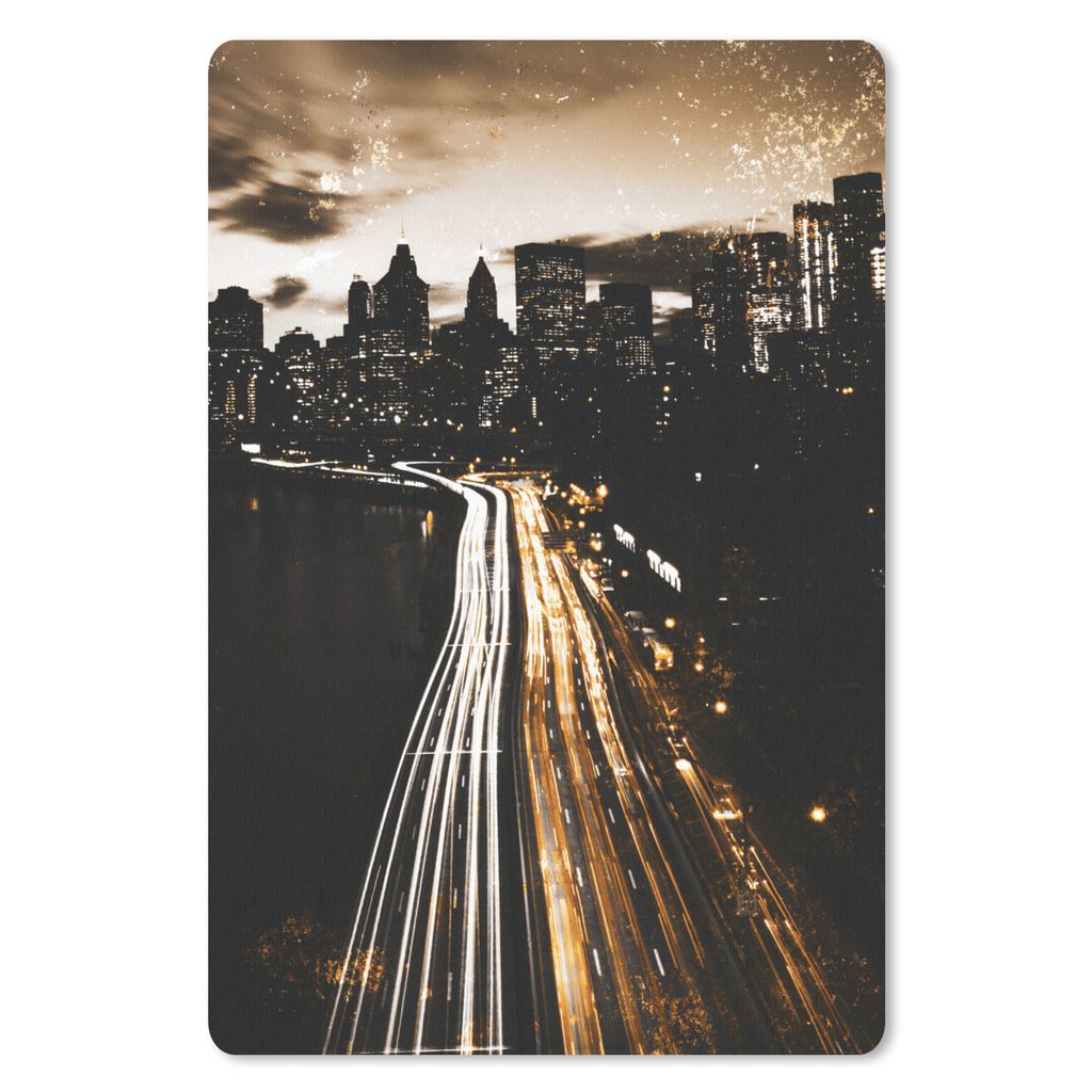 MuchoWow Mauspad Mousepad Gold - Autobahn - Städte 40x60 cm - Mousepads - Maus Mat - Pad - Mausunterlage - Schreibtisch Accesoire