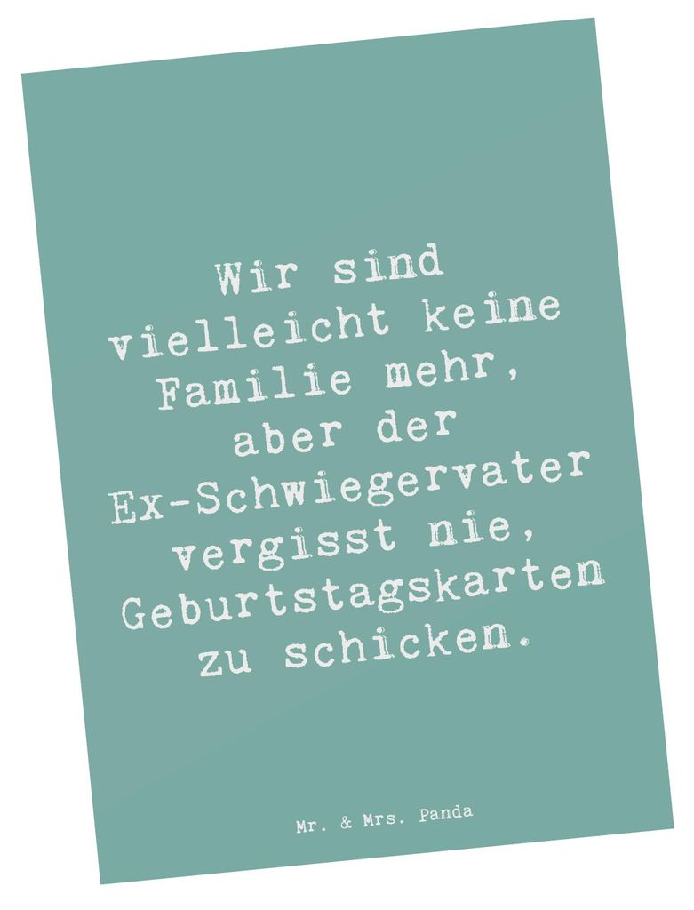 Mr. & Mrs. Panda Postkarte Spruch Ex-Schwiegervater Grüße - Produktbild 