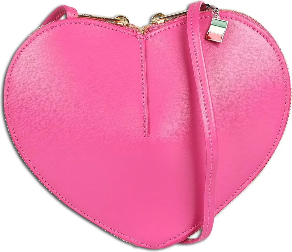 Sac à bandoulière Cuir Rose Idéal Sorties et Soirées Modèle Coeur