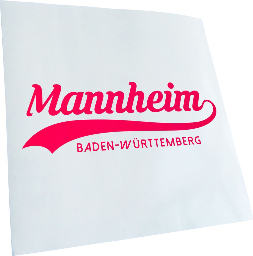 Kiwistar - Autoaufkleber - Mannheim Baden-Württemberg - Hellrosa - 20x7cm - Aufkleber für Auto, Laptop, Fahrrad, LKW, Motorrad mehrfarbig JDM Dec...