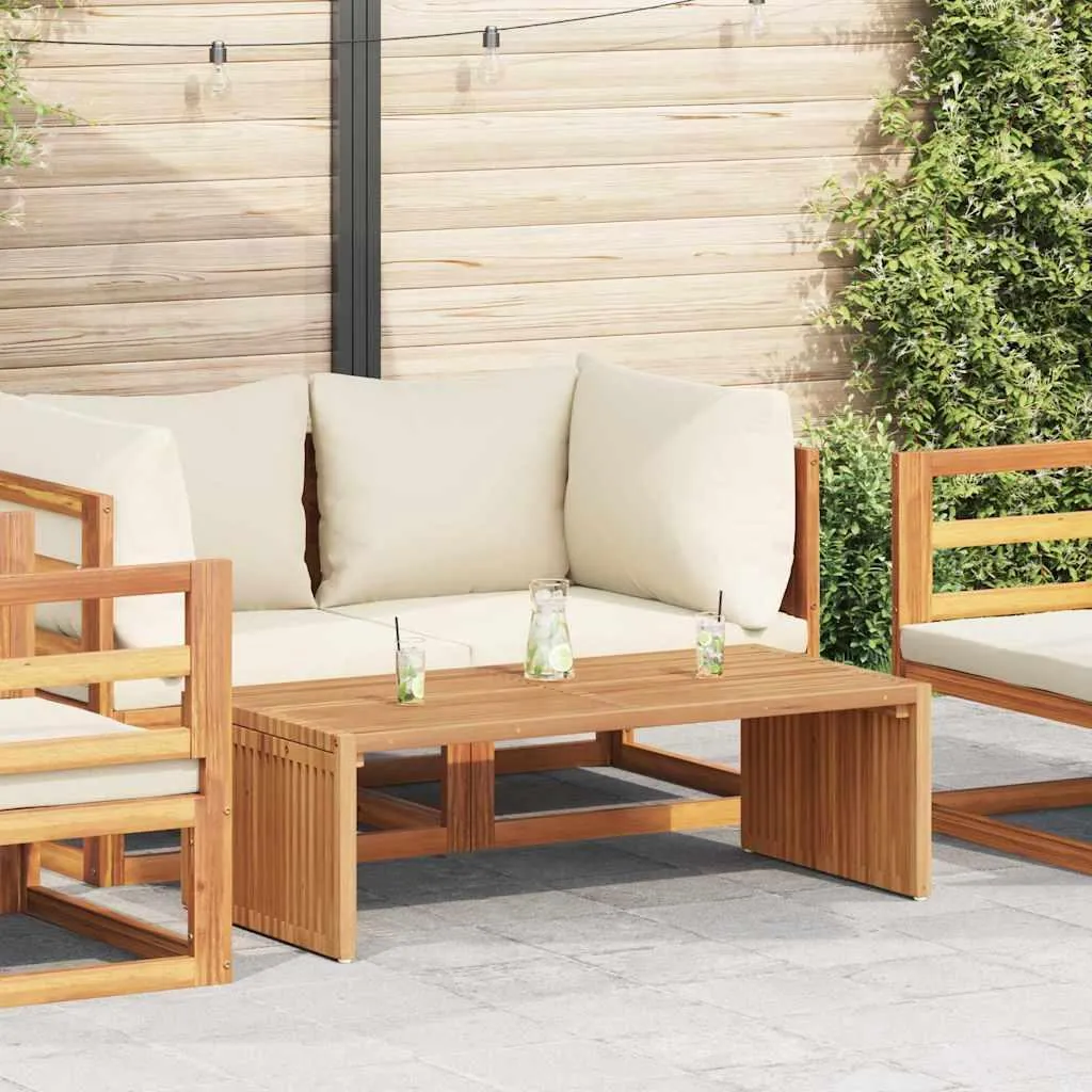 Table jardin teck massif marron 110cm : solidité face aux intempéries