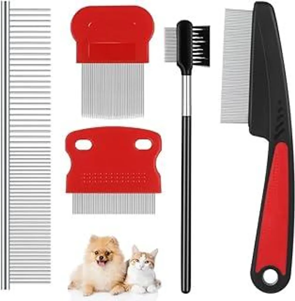 Kit Professionale 5 Pettini per Rimozione Croste Occhi Cane e Gatto
