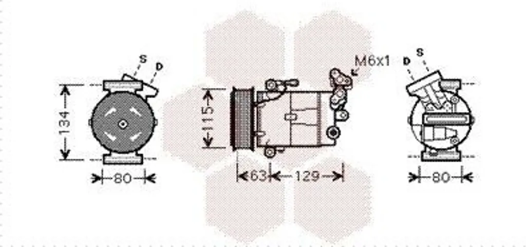 Compresseur clim pour Nissan et Renault Grand Scénic II gaz R134a PAG