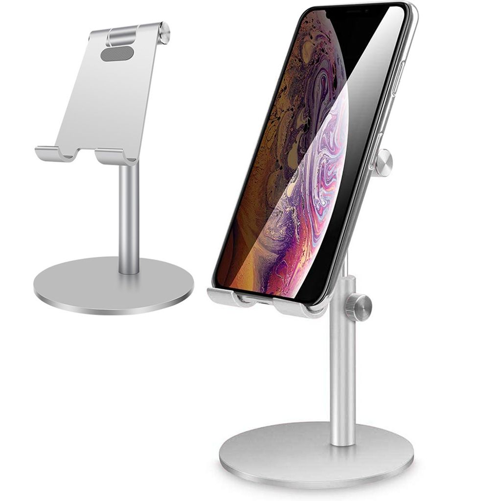 Handyhalterung Tisch Halter Tablet Halterung Smartphone Universal Ständer  silber