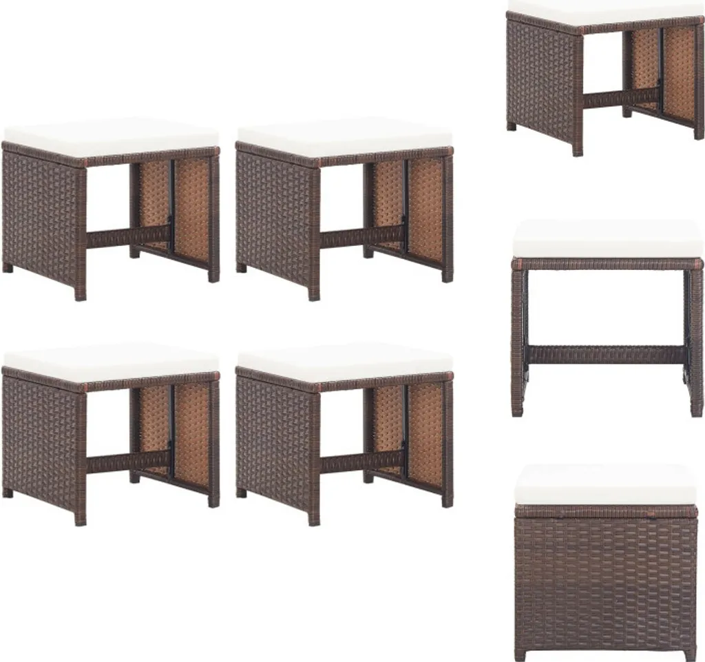 vidaXL Sgabelli Outdoor 4 pz Marrone in Rattan PE | Struttura in Acciaio