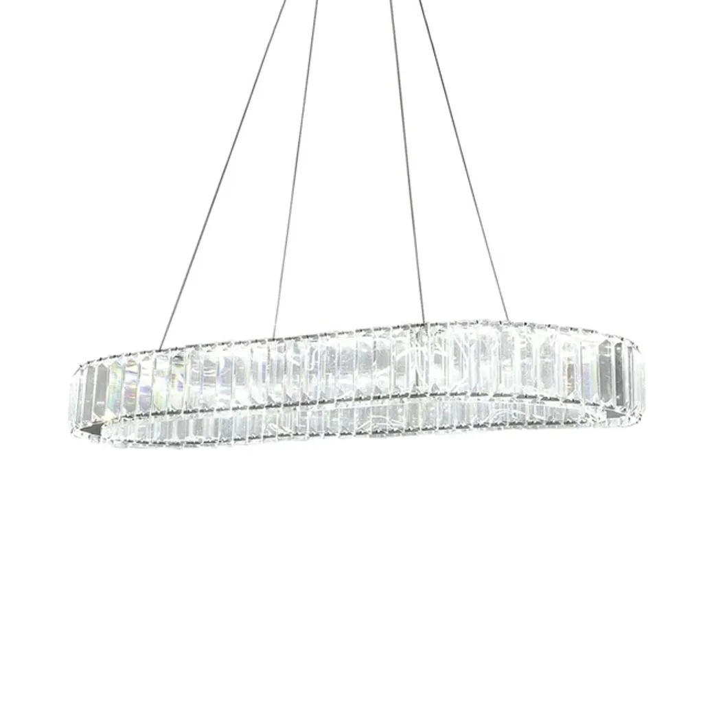 Lustre LED cristal ovale 70cm dimmable : fini l'éclairage trop agressif