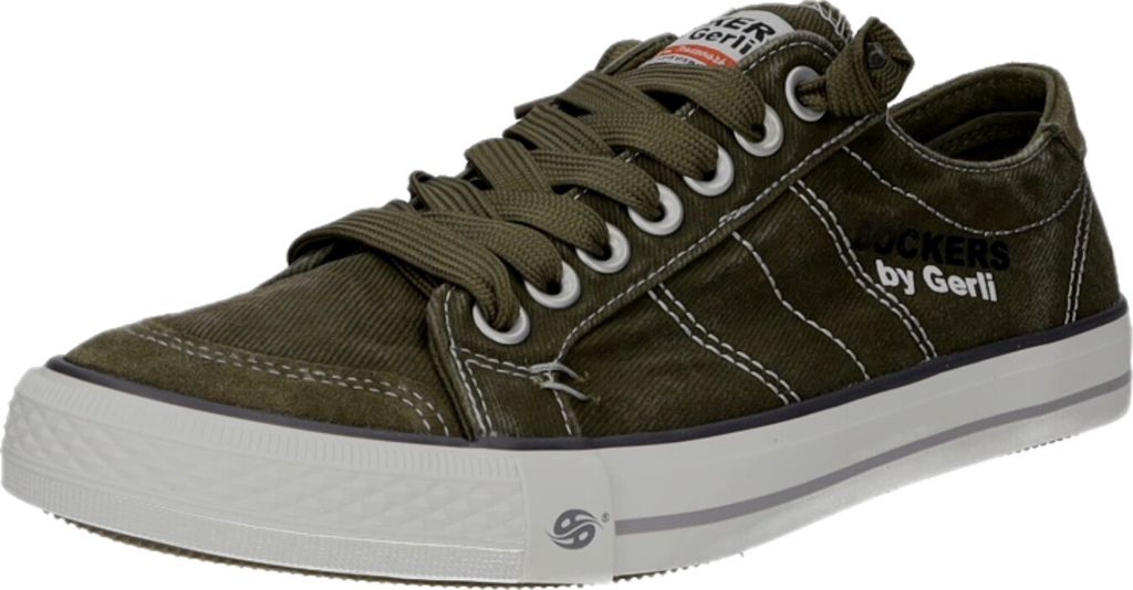 A single green sneaker is shown against a white background.