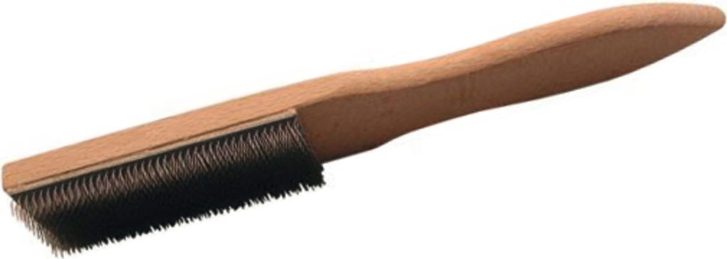 Osborn Feilenbürste 110x40mm Stahldrahtbürste, Drahtbürste mit Holzgriff für Feilen, Stahldraht/Holz