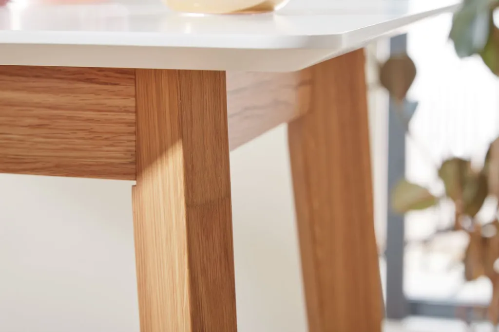 Table blanche robuste 60x110x60 cm avec finition mélaminée Wohnling - 5