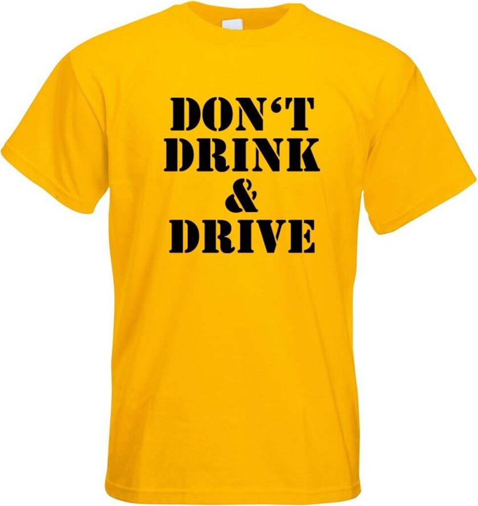 Kiwistar - T-Shirt - gelb - Dont Drink and Drive Motiv Bedruckt Funshirt Design Print - mit Motiv Bedruckt - Funshirt Design - Sport - Freizeit - H...