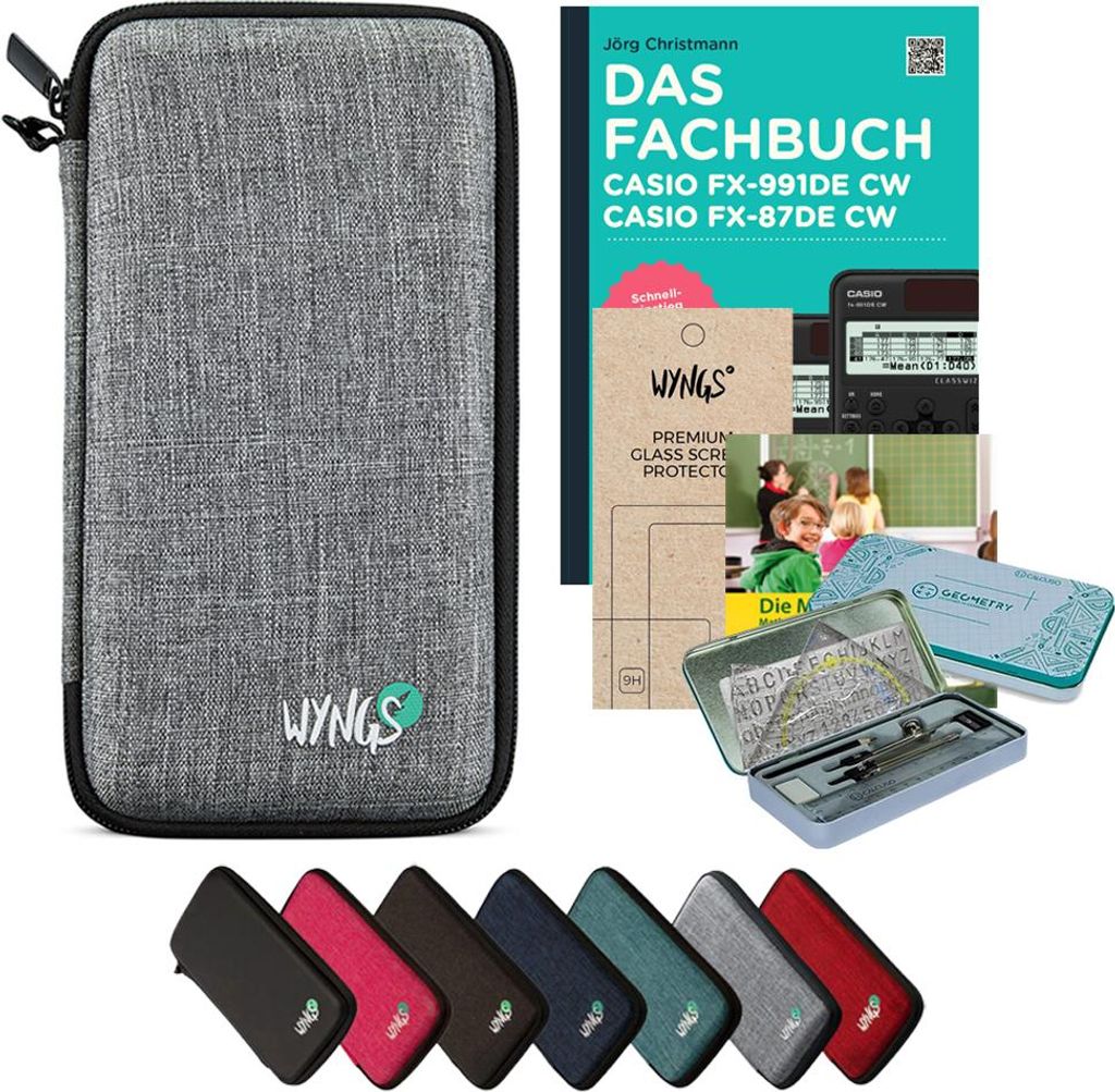 CALCUSO Zubehör Streberpaket Hellgrau kompatibel für Taschenrechner Casio FX-991DE CW
