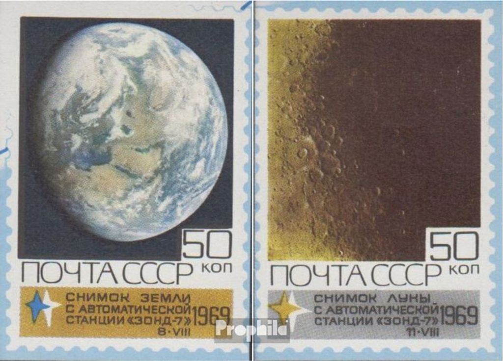 Briefmarken Sowjetunion 1969 Mi 3710-3711 (kompl.Ausg.) gestempelt Weltraumforschung