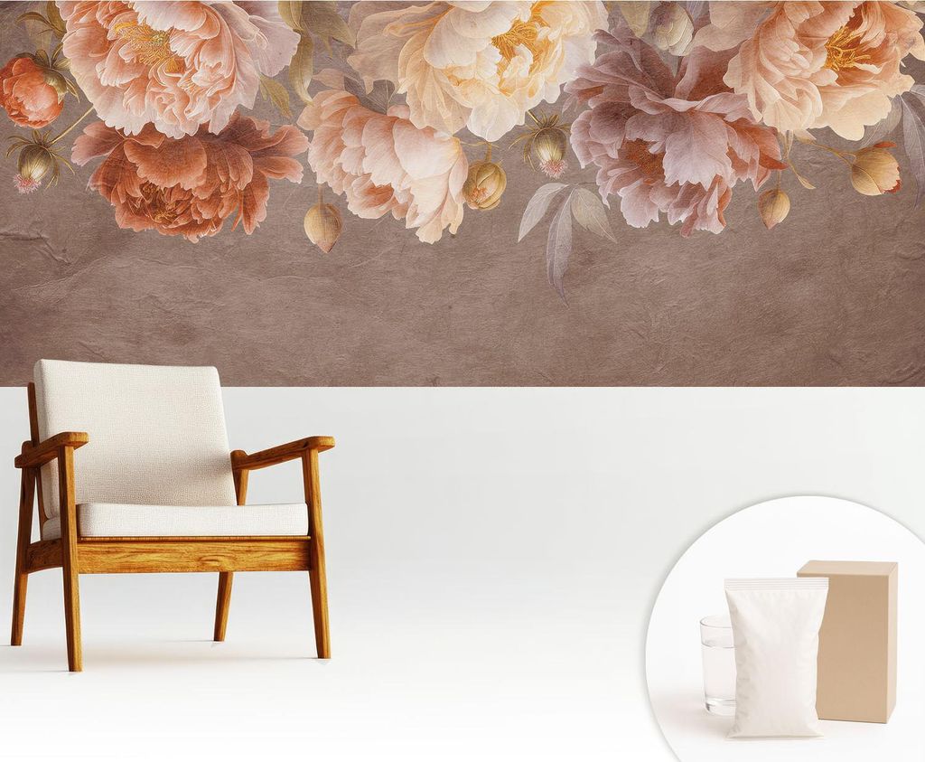 Fototapete - 250x104 cm - Tapete - Wandtapete - Wandbilder - Dekofolie - Tapete Folie - Wand - Dekoration - Wohnzimmer - Florale Eleganz